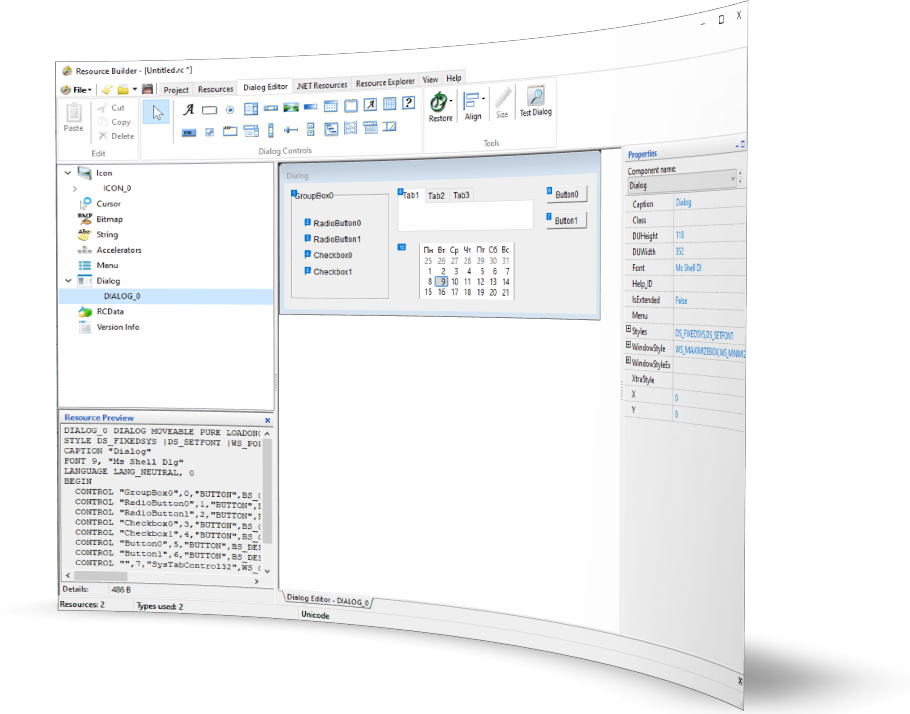 Dialog Resource Editor